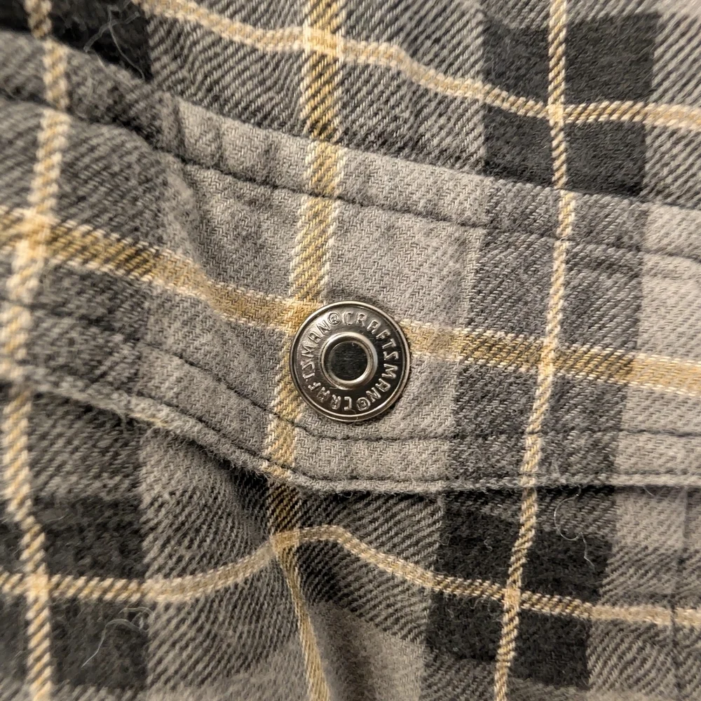 Craftsman Men's Gray and Tan Plaid Shirt Jacket